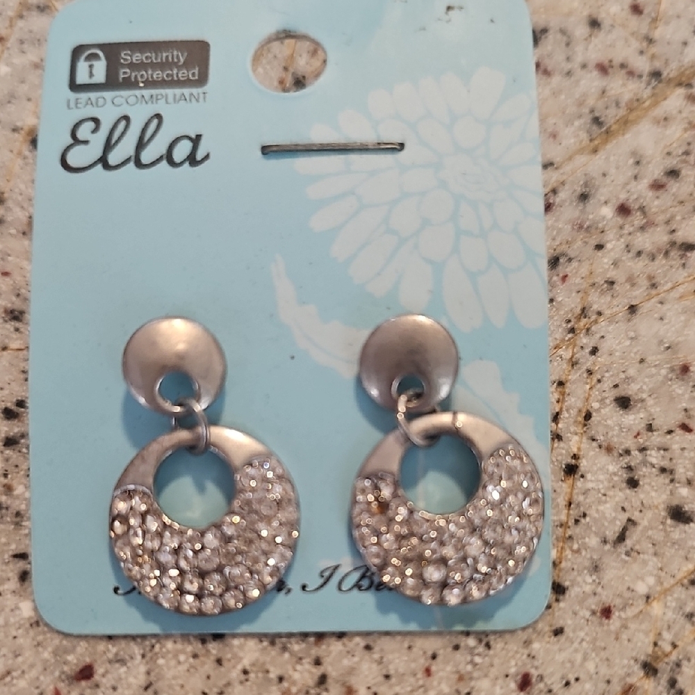 Ella Silver Crystal Earrings